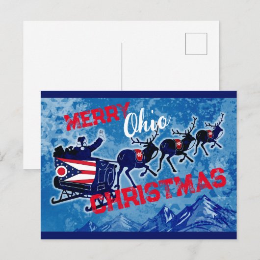 Kerstmis briefkaart van Merry Ohio (Voorkant / Achterkant)