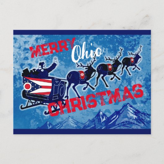 Kerstmis briefkaart van Merry Ohio (Voorkant)