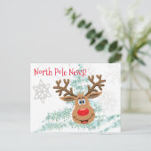 Kerstmis Briefkaarten Noordpool Reindester (Staand voorkant)