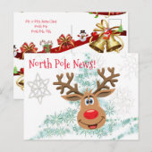 Kerstmis Briefkaarten Noordpool Reindester (Voorkant / Achterkant)