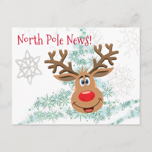 Kerstmis Briefkaarten Noordpool Reindester (Voorkant)