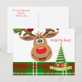 Kerstmis Briefkaarten Noordpool Reindester (Voorkant / Achterkant)
