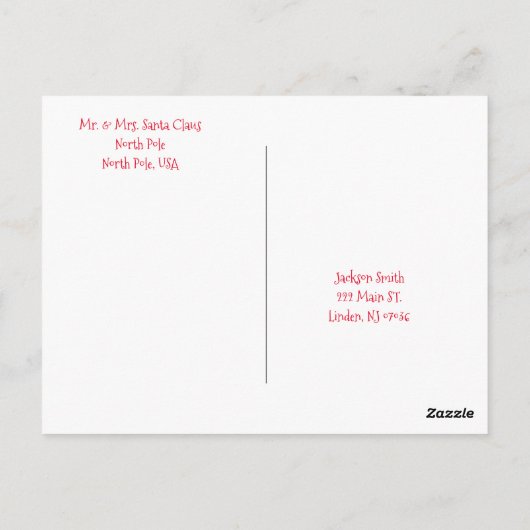 Kerstmis Briefkaarten Noordpool Reindester (Achterkant)