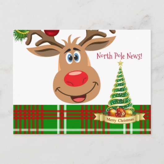 Kerstmis Briefkaarten Noordpool Reindester (Voorkant)