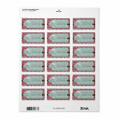 Kerstmis Brocade Retro Adreslabel Etiket (Full Sheet)