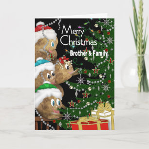 KERSTMIS - Broer & Familie - AARDAPPELFAMILIE Feestdagen Kaart