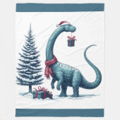 Kerstmis Brontosaurus dinosaurus Fleece Deken (Voorkant)