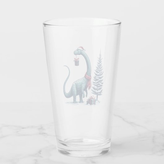 Kerstmis Brontosaurus dinosaurus Glas (Achterkant)
