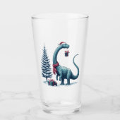 Kerstmis Brontosaurus dinosaurus Glas (Voorkant)