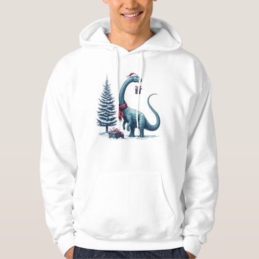Kerstmis Brontosaurus dinosaurus Hoodie (Voorkant)