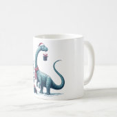 Kerstmis Brontosaurus dinosaurus Koffiemok (Voorkant rechts)