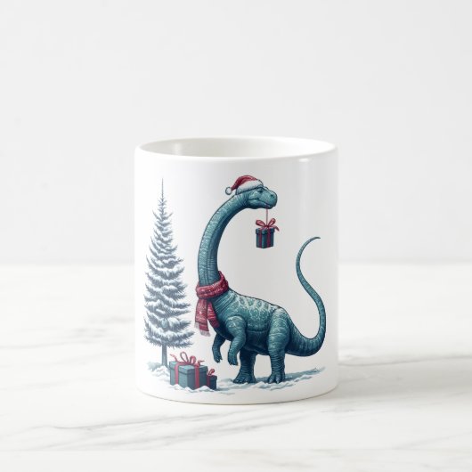 Kerstmis Brontosaurus dinosaurus Koffiemok (Center)