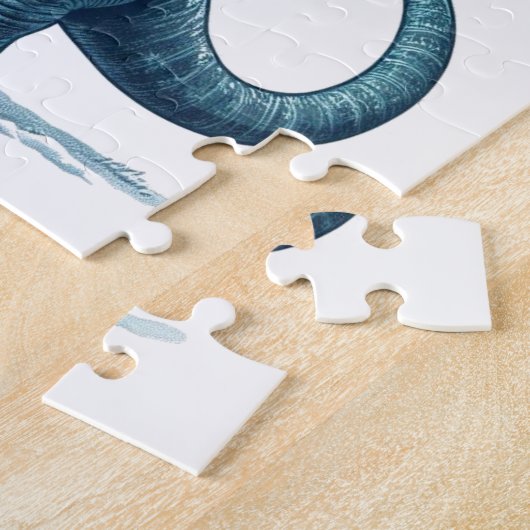 Kerstmis Brontosaurus dinosaurus Legpuzzel (Zijkant)