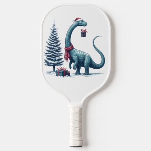 Kerstmis Brontosaurus dinosaurus Pickleball Paddle (Voorkant)