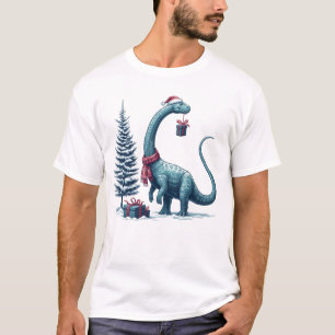 Kerstmis Brontosaurus dinosaurus T-shirt