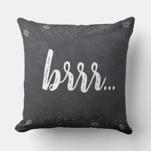 Kerstmis, Brrr.., sneeuwvlokken, krijtbord Kussen