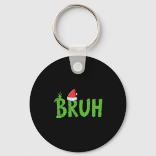 Kerstmis Bruh Kerstman Hoed Grappig Kerstmis Meme Sleutelhanger