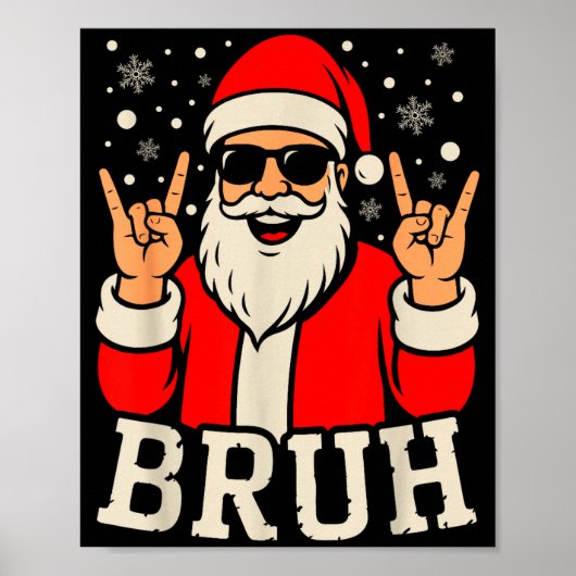 Kerstmis Bruh Meme Grappige Kerstman Tienerjongens Poster (Voorkant)