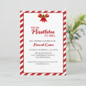 Kerstmis bruids douche uitnodiging MIstlet aan Mrs (Staand voorkant)