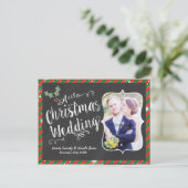 KERSTMIS BRUILOFT Briefkaart Chalk Fotokaart (Staand voorkant)