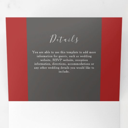 Kerstmis bruiloft drievoudige uitnodiging (Binnenzijde eerst)