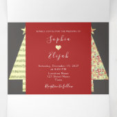 Kerstmis bruiloft drievoudige uitnodiging (Binnenkant midden)