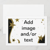 Kerstmis, bruiloft, Jubileum Gold Stars Foto Feestdagenkaart (Voorkant / Achterkant)