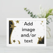 Kerstmis, bruiloft, Jubileum Gold Stars Foto Feestdagenkaart (Staand voorkant)