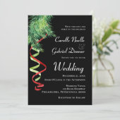 Kerstmis Bruiloft met Takken en Slingers Aankondiging (Staand voorkant)