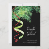 Kerstmis Bruiloft met Takken en Slingers Aankondiging (Achterkant)