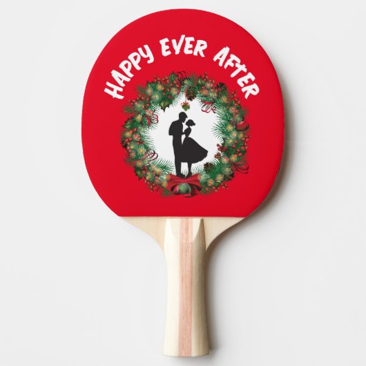 KERSTMIS BRUILOFT PING PONG PADDLE TAFELTENNISBATJE (Voorkant)