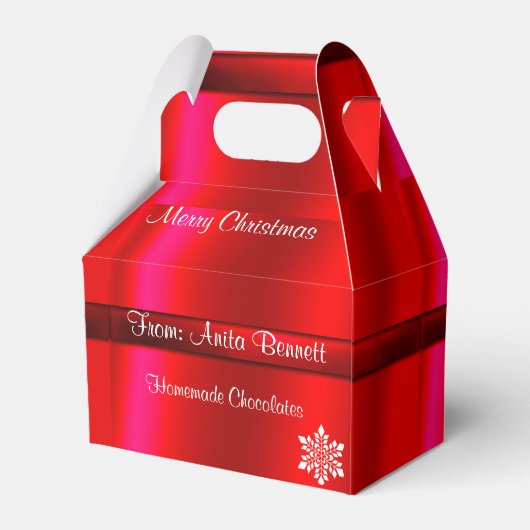 Kerstmis, Bruiloft, Satijnen look geschenkdoos Bedankdoosjes (Achterkant)