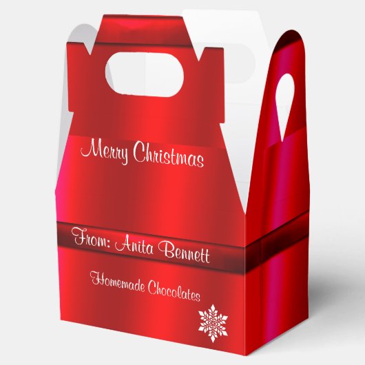 Kerstmis, Bruiloft, Satijnen look geschenkdoos Bedankdoosjes (Geopend)