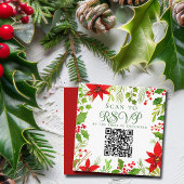 Kerstmis Bruiloft Website QR Code RSVP Kaart