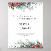 Kerstmis bruiloft Welkomstbord Poster (Voorkant)