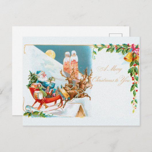 Kerstmis, Brundage-kinderen en Santas Briefkaart (Voorkant / Achterkant)