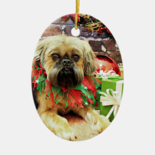 Kerstmis - Brussel Griffon - Oliver Keramisch Ornament