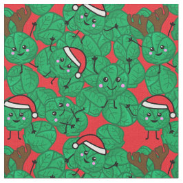 Kerstmis Brussel Sprouts Cute Food Patterted Stof