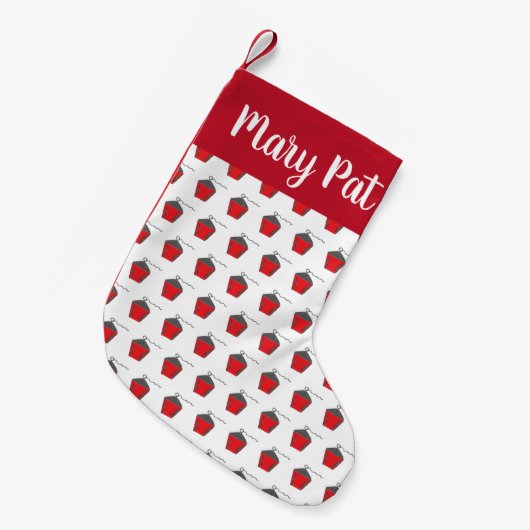 Kerstmis Bryn Mawr Red Lantern Kleine Kerstsok (Voorkant (Hangend))