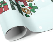 Kerstmis Bubblekauwgom Kerstman Inpakpapier (Rol Hoek)