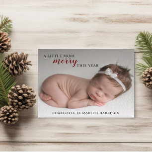 Kerstmis Budget Geboorteaankondiging Fotokaart