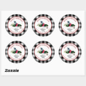 Kerstmis Buffalo Check en Hulstak Envelope Seals Ronde Sticker (Vel)