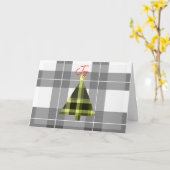Kerstmis Buffalo Patroon Eenvoudig Kaart (Gele Bloem)