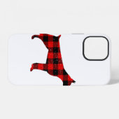 Kerstmis Buffalo Plaid Dobermann iPhone Hoesje (Achterkant horizontaal)
