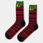 Kerstmis Buffalo Plaid Holiday Guirlande Dennenhou Sokken (Links)