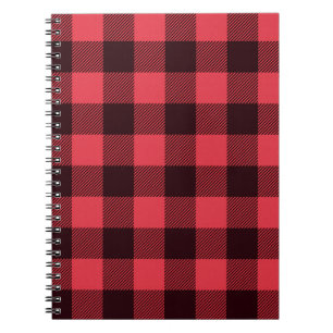 Kerstmis Buffalo Plaid Rood en Zwart Geruit Notitieboek