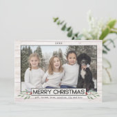 Kerstmis | Buffalo zwart-wit Feestdagenkaart (Staand voorkant)