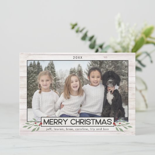 Kerstmis | Buffalo zwart-wit Feestdagenkaart (Staand voorkant)