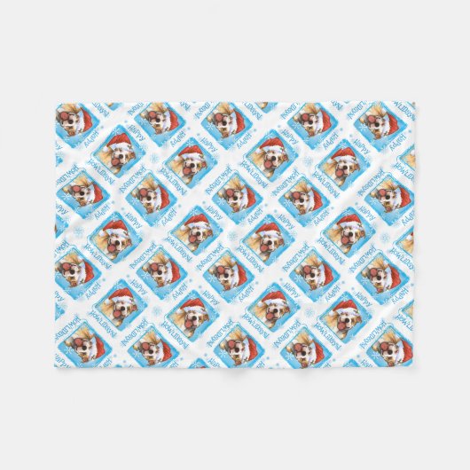 Kerstmis bull Terrier Fleece Blanket Deken (Voorkant (Horizontaal))