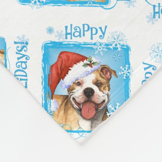 Kerstmis bull Terrier Fleece Blanket Deken (Hoek)